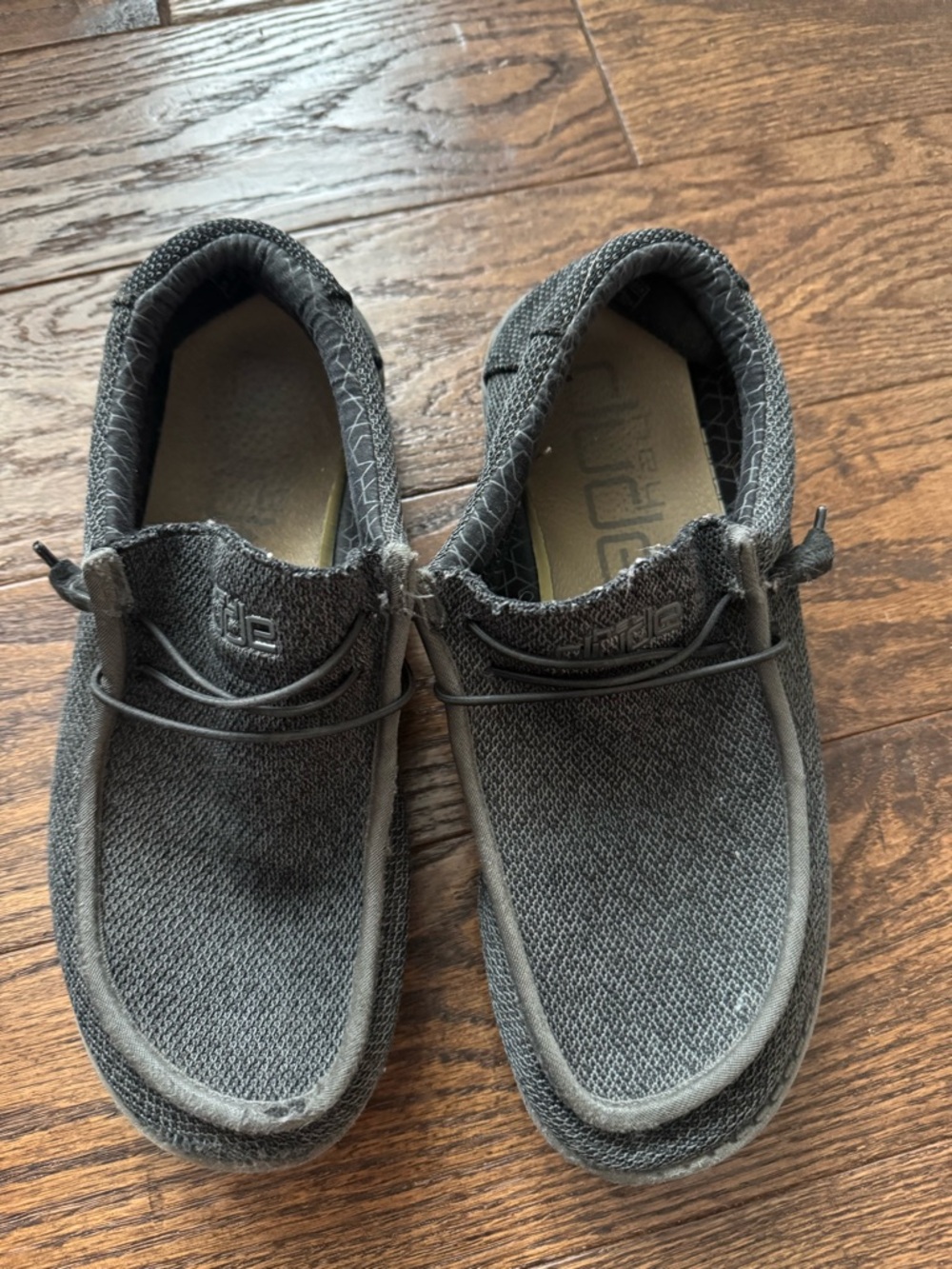 Hey Dude Men's Charcoal Knit Slip-On Loafers